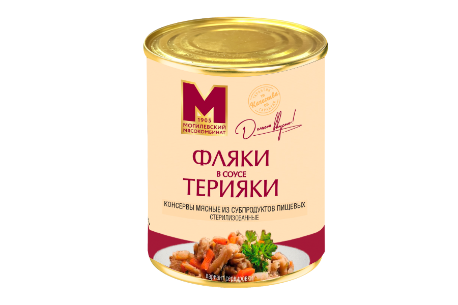 Консервы мясные из субпродуктов пищевых стерилизованные «Фляки в соусе Терияки»